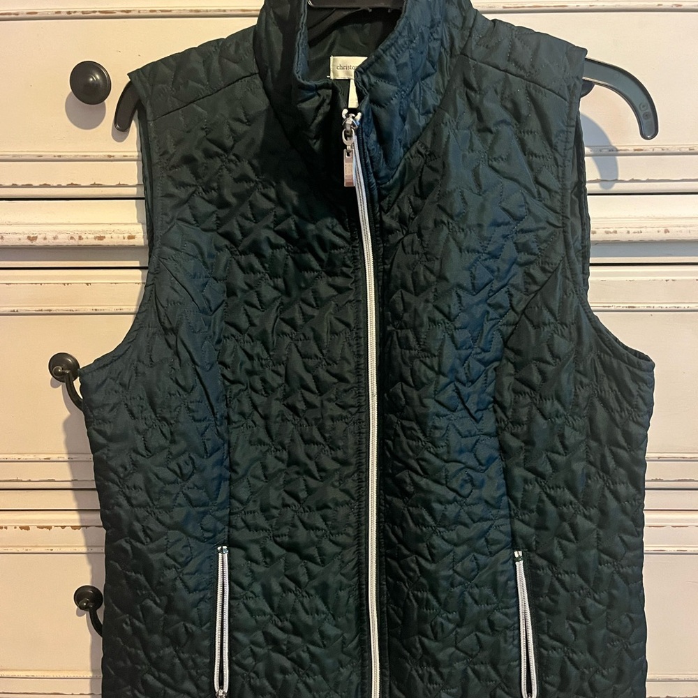 Crown & Ivy Black Quilted Vest Lightweight Sleeveless